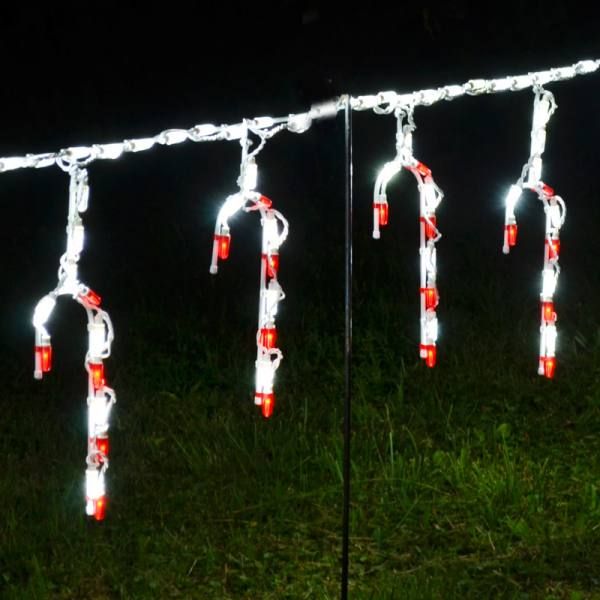 LED CANDY CANE FREESTYLE LINKABLE -Set of 12 #LED-CCL44